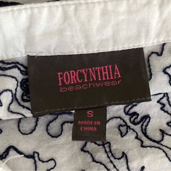 Forcynthia Beachwear Embroidered Tunic Size Small - Picture 7 of 9